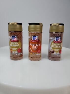 McCormick Finishing Sugar X 3- Spiced Orange, Chocolate Hazelnut, Pumpkin Spice